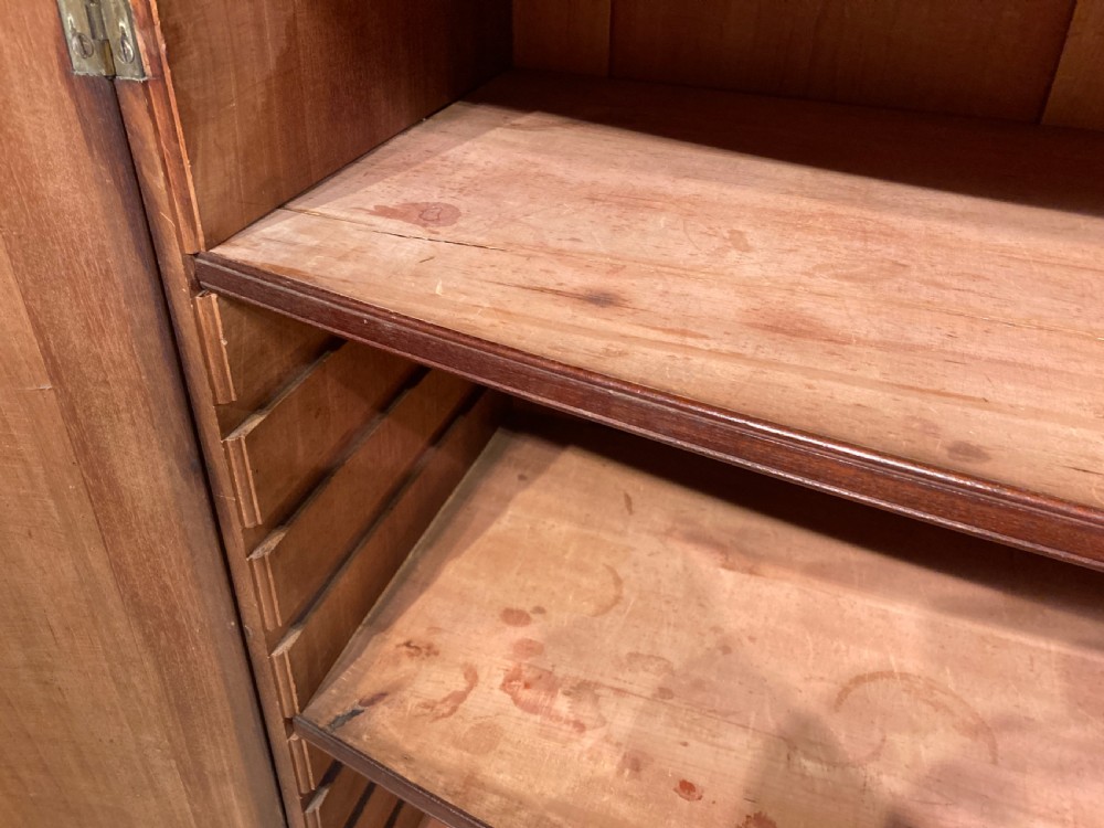Georgian mahogany bow fronted linen cupboard. View IV