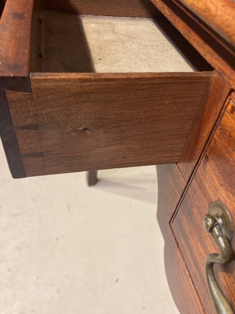 Georgian mahogany lowboy. View III