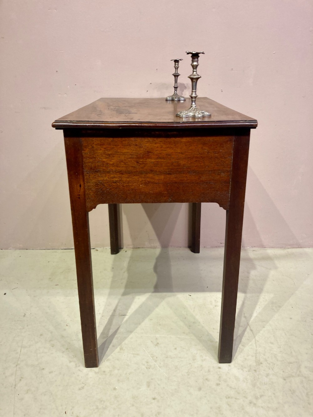 Georgian mahogany lowboy. View IV