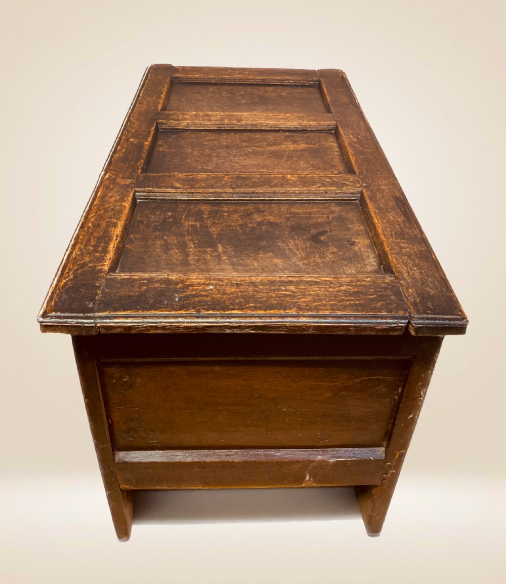 Charles II carved oak coffer. View VI