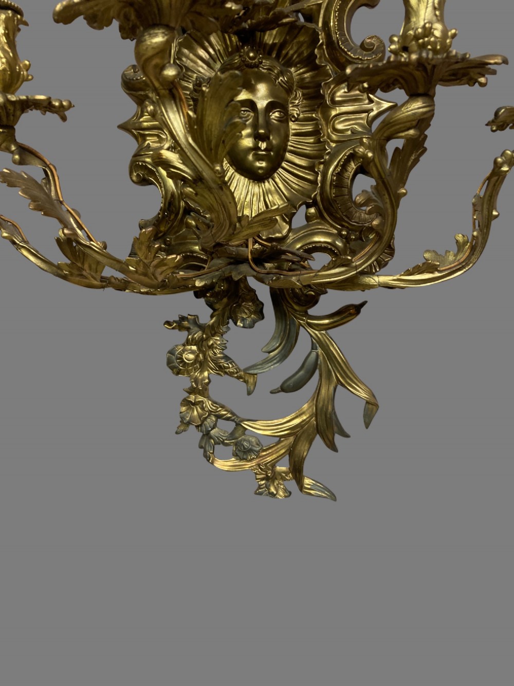 Large 7 branch gilded wall light. View III
