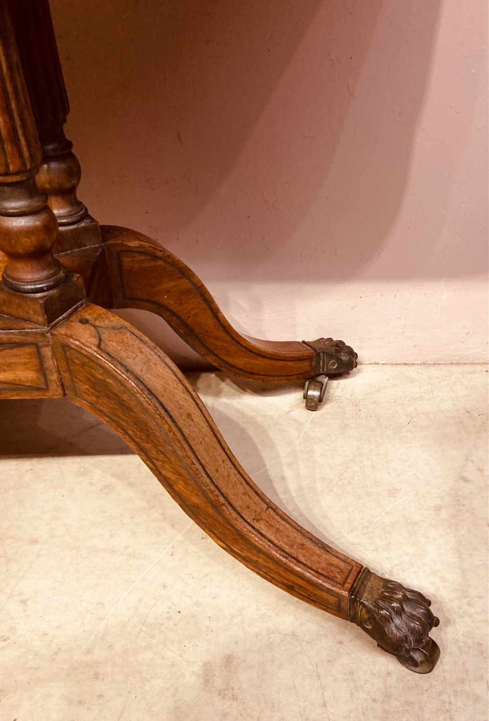 Regency mahogany pedestal card table. View III