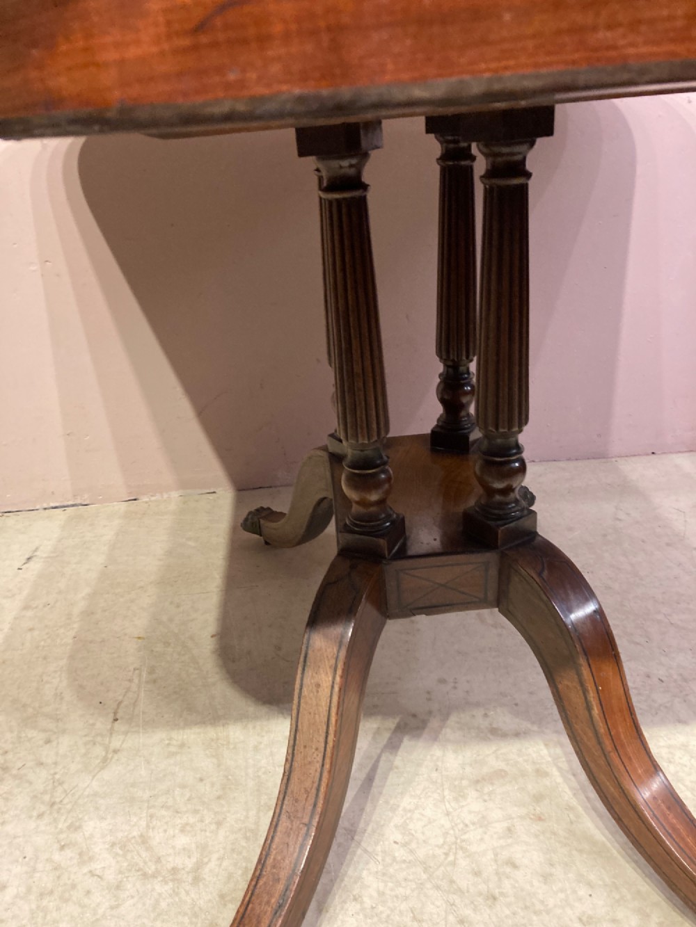 Regency mahogany pedestal card table. View VI