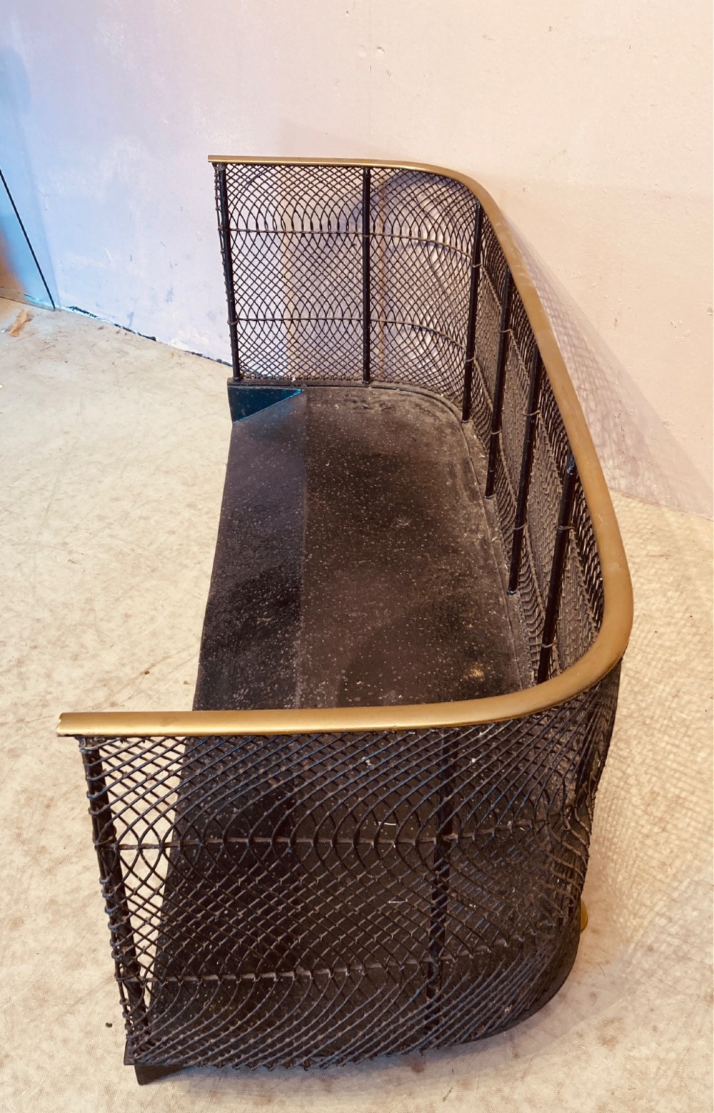 Georgian brass and wire fender. View VI