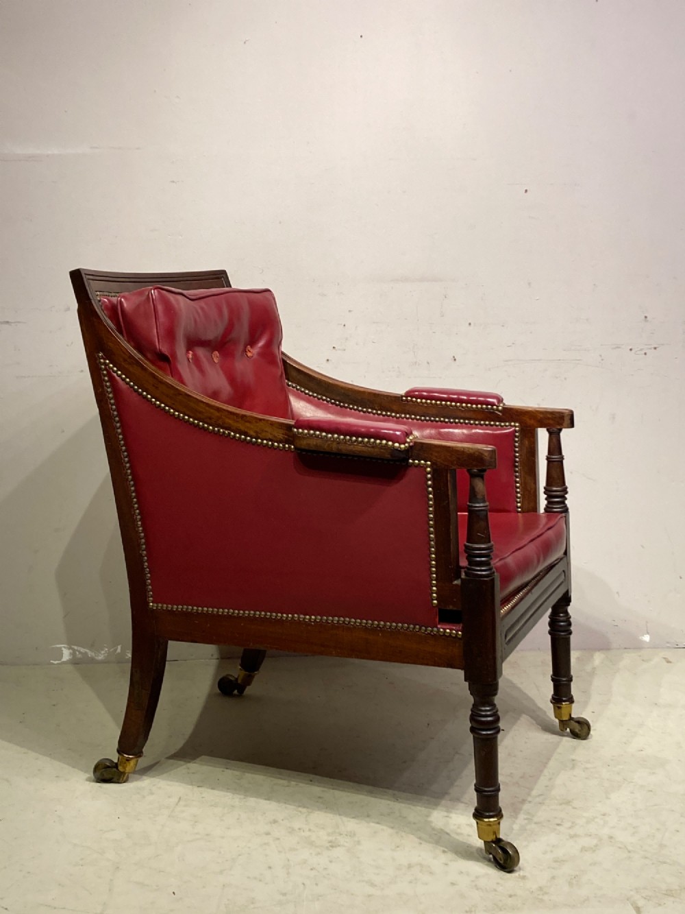 Georgian mahogany library chair. View VIII