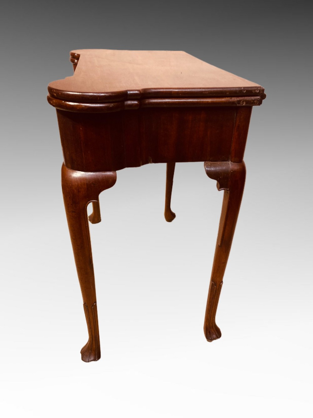 Geo II cabriole leg mahogany games table. View V
