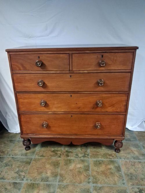 Antique 19th Century Mahogany Large Chest Of Drawers