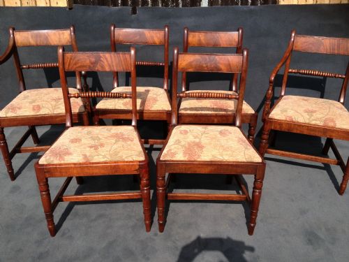 6 Regency Mahogany Chairs Including 2 Carvers