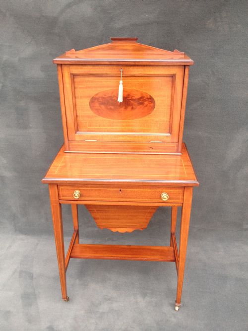 Stunning Mahogany Writing Desk/sewing Box