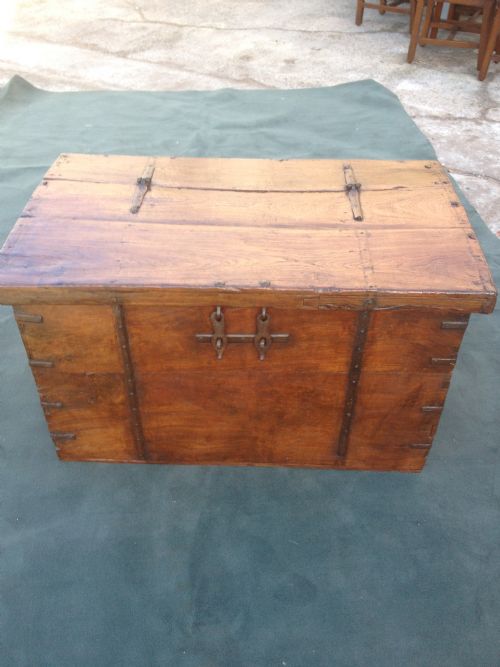 Iron Bound Teak Tea Chest/coffer/coffee Table