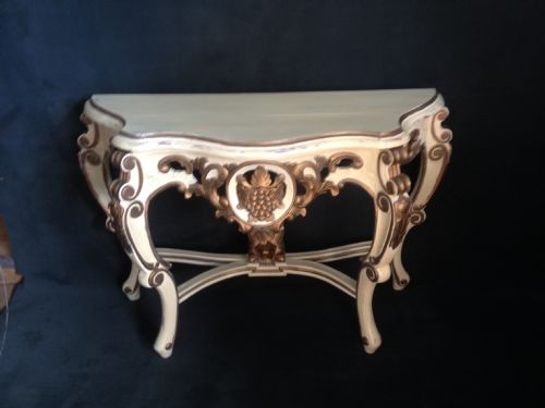 Cream and Gilt Painted Console