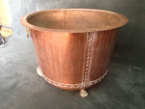 Large Copper Log Bin