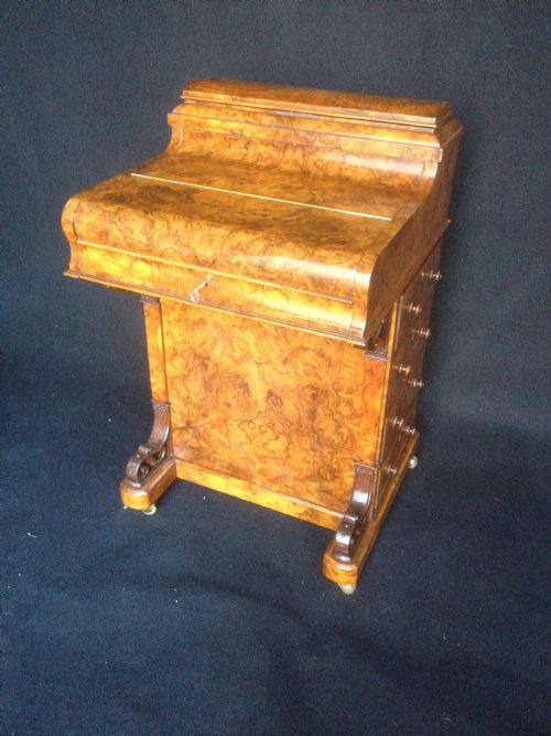 Burr Walnut Piano Topped Davenport