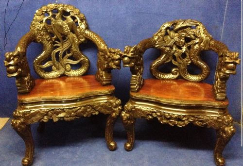 Stunning Pair Chinese Chairs