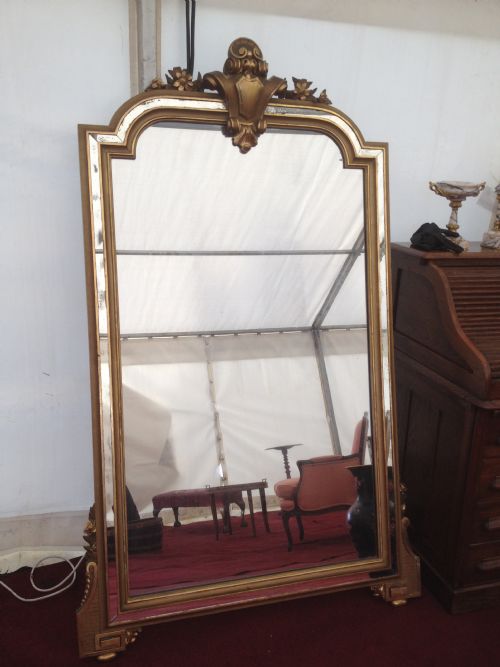Huge English Overmantle/pier Mirror