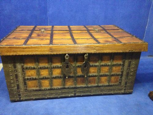 Iron Bound Teak Tea Chest/coffee Table