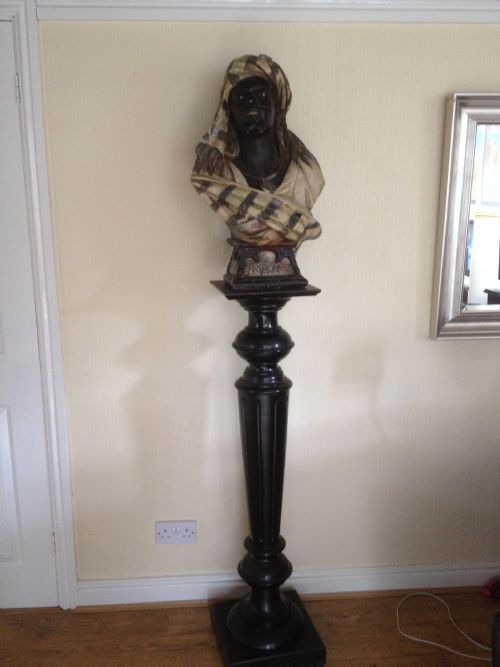 Large Terracotta Blackamore on Ebony Stand