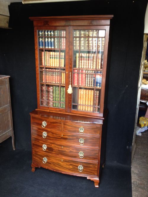 Regency Mahogany Bookcase on Chest