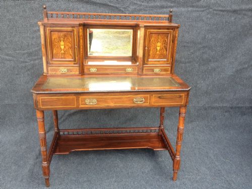 Stunning Rosewood Inlaid Bonhur Du Jour/desk