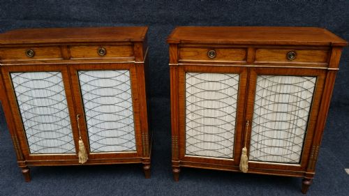 Pair Regency Rosewood Dwarf Side Cabinets