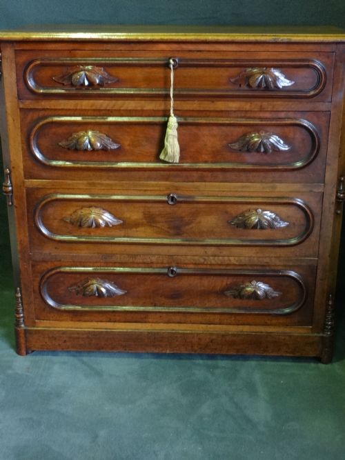 Solid Walnut 4 Drawer Chest of Drawers