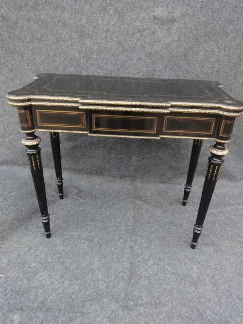Brass Inlaid Ormolu Mounted Card Table