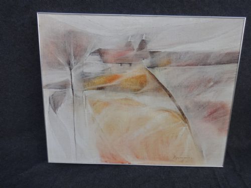 Large Oil on Canvas 'Oasthouses II' by Martin Aynscomb-harris