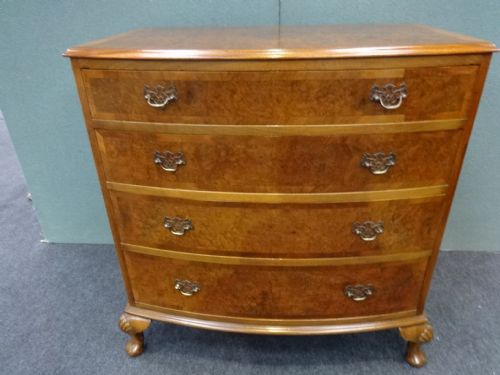 Burr Walnut Bowed Chest