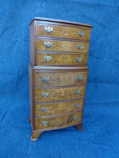Excellent Quality Burr Walnut Tall Chest