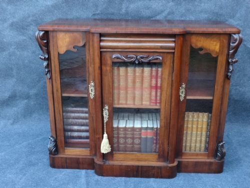 Good Regency Rosewood Bookcase/sidecabinet