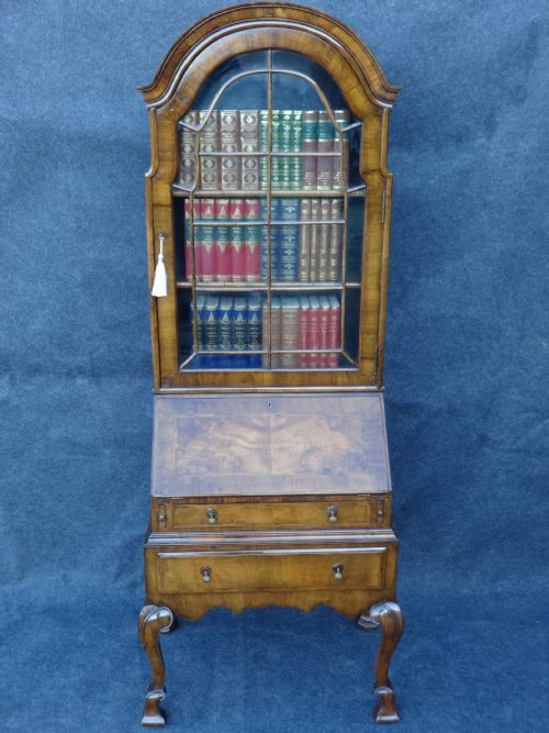Excellent Quality Walnut Bureau Bookcase
