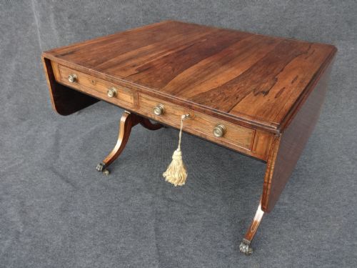 Regency Rosewood Brass Inlaid Sofa Table