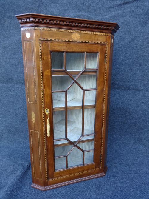 Georgian Inlaid Hanging Corner Cabinet