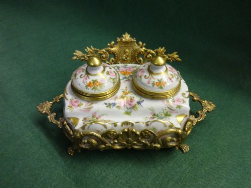 Limoges Double Inkwell