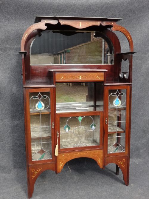 Art Noveau Inlaid Display Cabinet