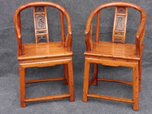 Pair Oriental Hall Chairs