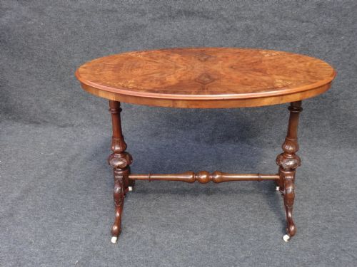 Victorian Inlaid Burr Walnut Table