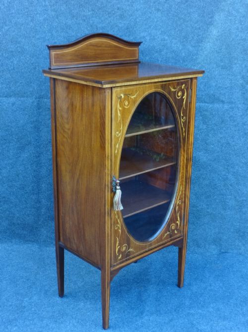Rosewood Inlaid Music/display Cabinet