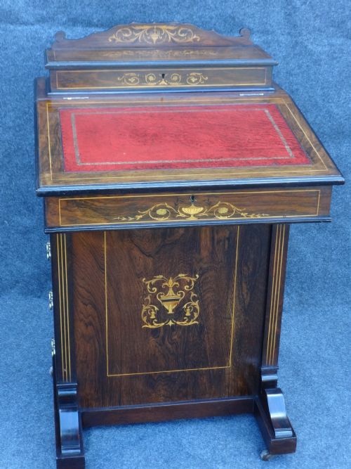 Inlaid Rosewood Davenport Desk
