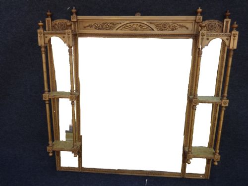 Victorian Gilt 7 Mirror Overmantle