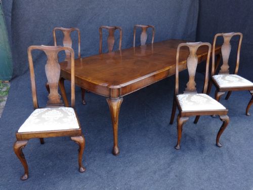 Large Burr Walnut Dining Room Suite