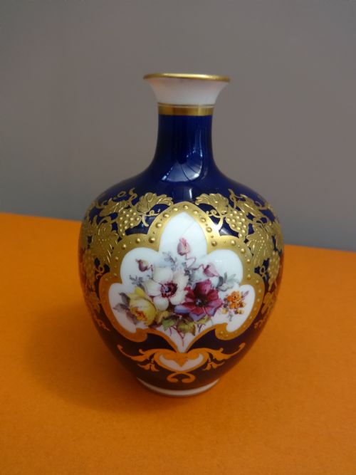 Miniature Handpainted Royal Crown Derby Vase