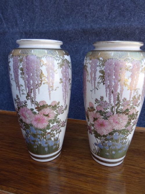 Pair Satsuma Vases