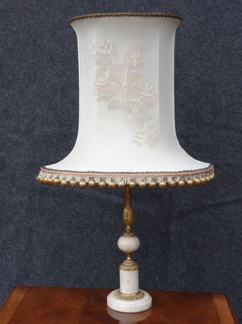 Alabaster and Brass Table Lamp