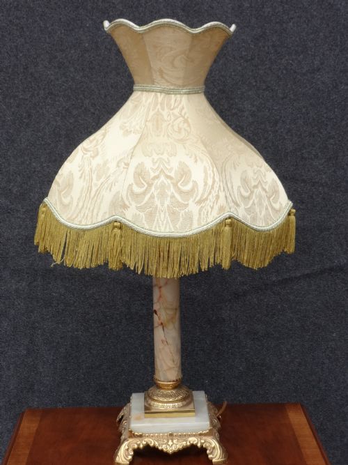 Onyx and Brass Table Lamp
