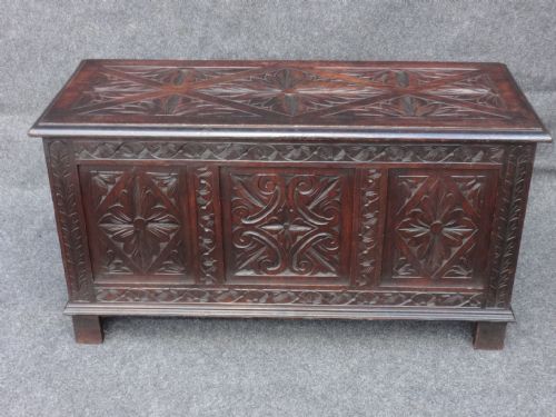 Victorian Carved Oak Coffer