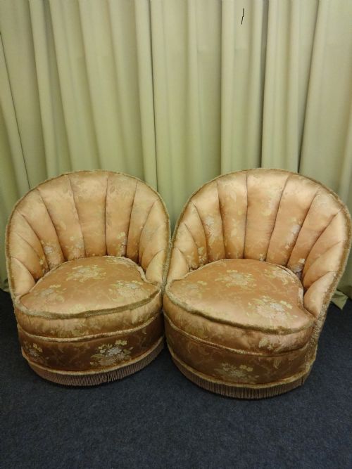 A Pair of Cloud Backed Bedroom Chairs