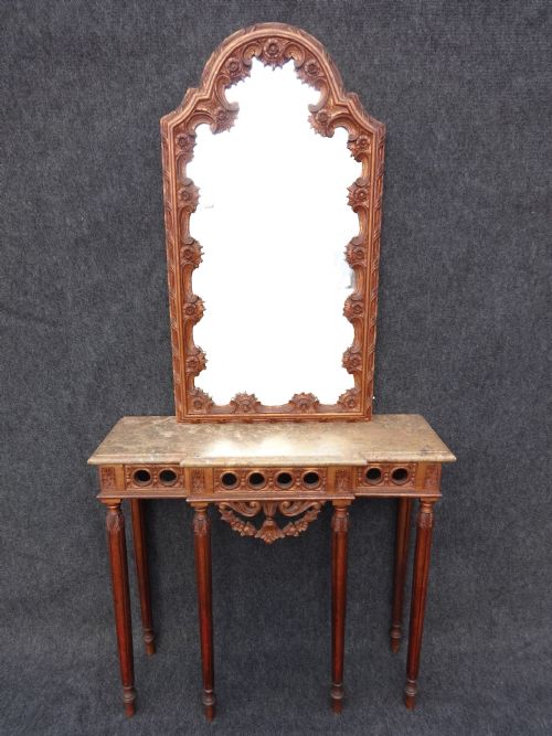 Gilded Console Table and Mirror