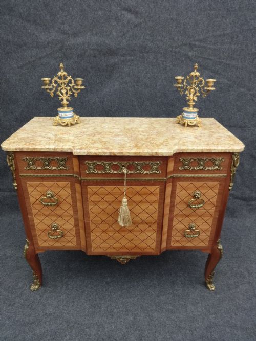 French Parquetry Commode Chest of Drawers