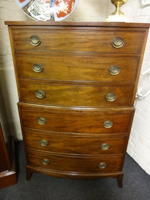 Mahogany Chest on Chest of Drawers